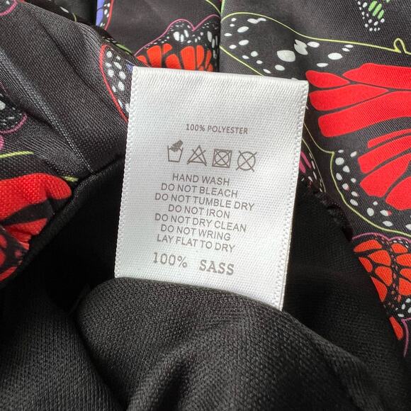 JADED LONDON Butterfly Puff Sleeve Lace‎ Up Crop Top Festival Black Women's 4 - Picture 9 of 10